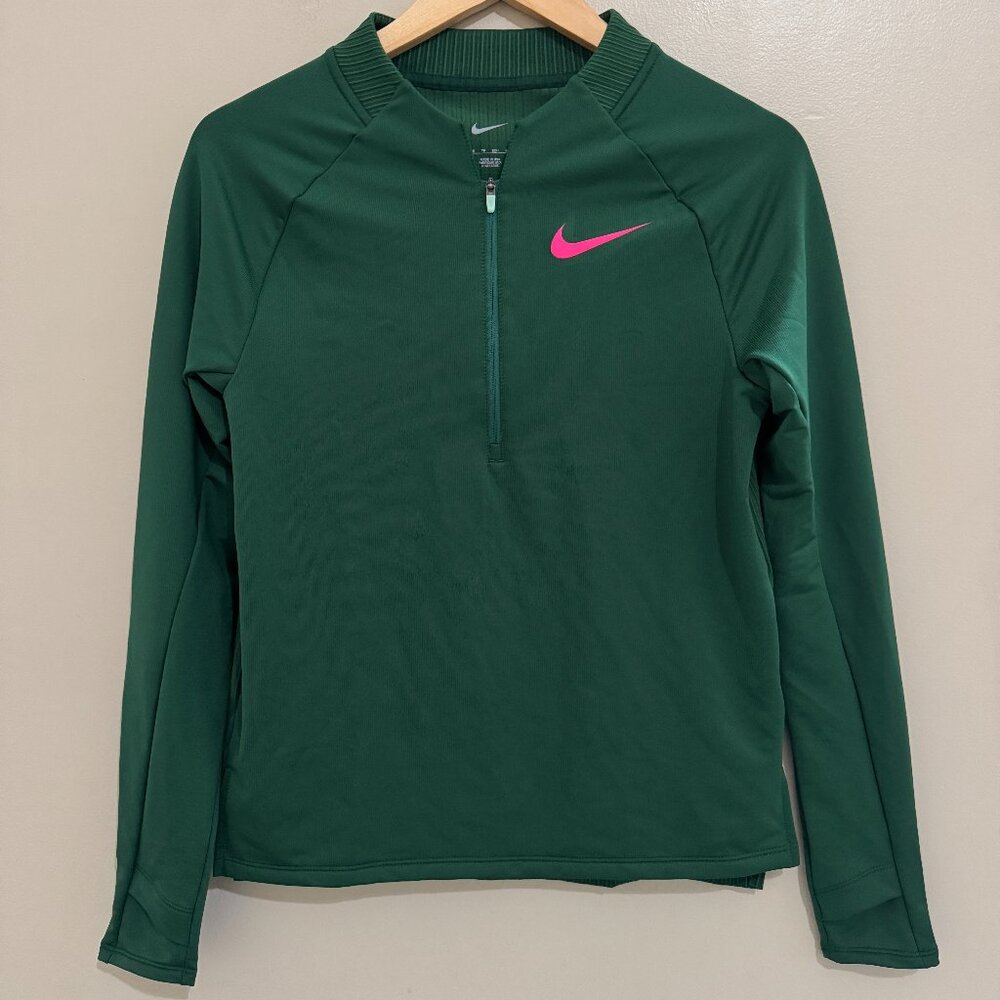 Nike 2023 Pro Elite Half-Zip Running Top Made In USA Green Women's XS DR5234-341
